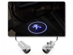 Проекция на двери с эмблемой Peugeot